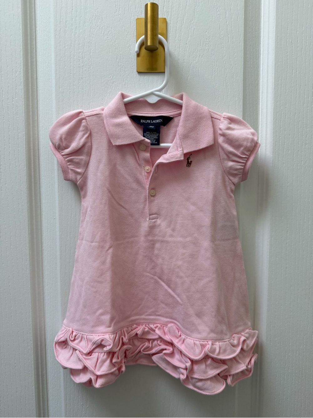 Ralph Lauren Pink Ruffle Polo Dress for Girls